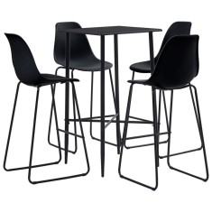 vidaXL Set mobilier de bar, 5 piese, negru, plastic