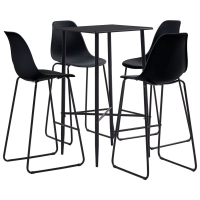 vidaXL Set mobilier de bar, 5 piese, negru, plastic 279922 foto