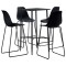vidaXL Set mobilier de bar, 5 piese, negru, plastic 279922