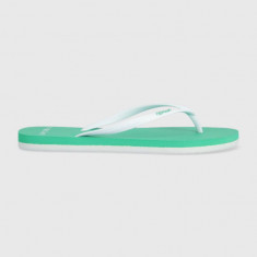 Rip Curl slapi femei, culoarea verde, cu toc plat