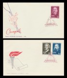 1962 Romania - 2 FDC Mari aniversari culturale, LP 539