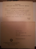 1985 Invitatie Ambasada RDG Bucuresti + plic, comunism targ Leipzig dir valutara