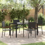 VidaXL Set de masă pentru grădină 5 pcs Negru 150 x 90 x 75 cm