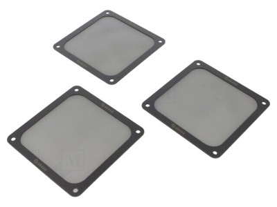 Filtru plastic &amp;Oslash;120mm cu magnet și șuruburi, set 3buc, negru foto