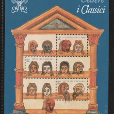 Vatican 1997-Expozitie de carte medievala-Clasici,bloc 4 val.,MNH.Mi.Bl.17