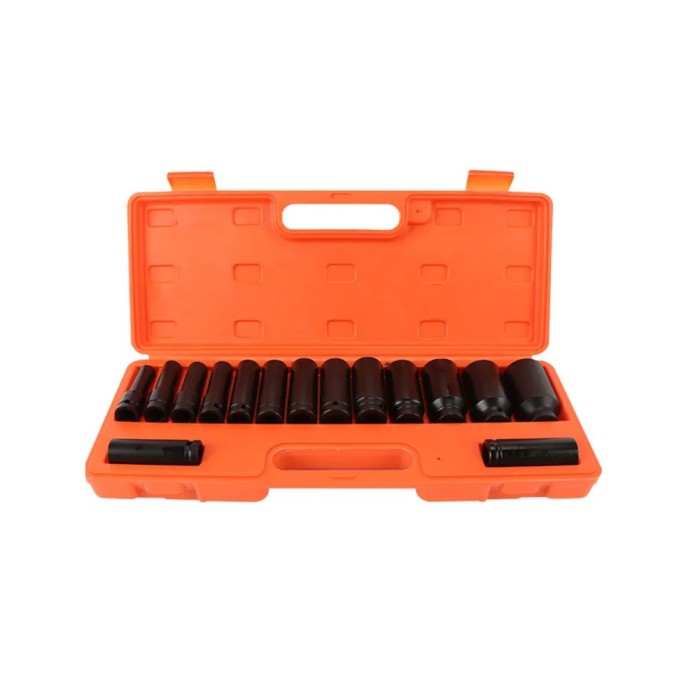 Trusa chei Tubulare Hexagonale de impact, 15 piese, 1/2&quot;, CR-Mo