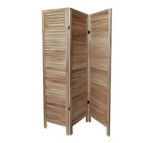 Paravan Despartitor Decorativ din Lemn Natural cu 3 Panouri, CMCLASS