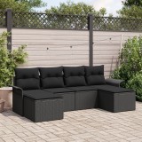Gossi set de canapele pentru gradina set de 5 negru ratan impletit manual