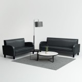 Set canapea 2 buc. Piele artificială Negru, vidaXL
