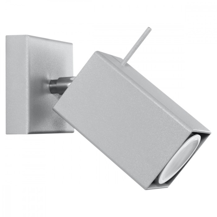 Lampă De Perete Merida Gri Oțel 1 Bec Pătrat Modern De Interior