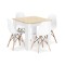 Set masa pentru sufragerie/living + 4 scaune Osaka alb, Artool, lemn, stejar sonoma si alb, 80x80x75 cm