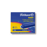 Patroane cerneala 4001, albastru royal, set 6 bucati, Pelikan