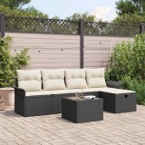 Cumpara ieftin Set de canapele pentru grădină cu pernă 6 pcs Negru Rattan poli