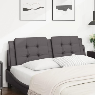 vidaXL Pernă pentru tăblie pat, gri, 160 cm, piele artificială foto