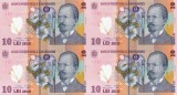 ROMANIA coala 4 X 10 lei polymer + certificat de autenticitate + PLIC BNR UNC!!!