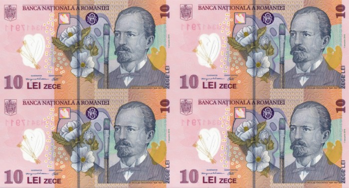 ROMANIA coala 4 X 10 lei polymer + certificat de autenticitate + PLIC BNR UNC!!!