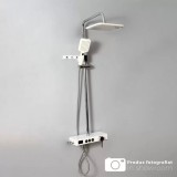 Coloana de dus cu afisaj LCD, inox SUS304, alb-crom, 3 functii SJG/007