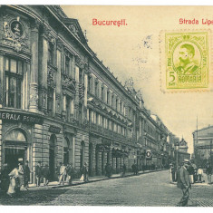 116 - BUCURESTI, Lipscani Ave, Romania - old postcard - used - 1909