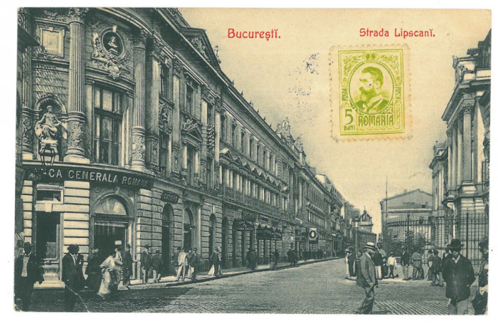 116 - BUCURESTI, Lipscani Ave, Romania - old postcard - used - 1909