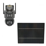Camera supraveghere lentila duala 4 MP cu panou solar 7.6W, baterie 18650 incarcare rapida, WIFI 2.4 GHz, rotativa 360 grade PTZ cu senzor de miscare