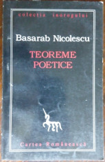 BASARAB NICOLESCU - TEOREME POETICE (prima editie in limba romana, 1996) foto