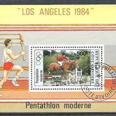 Côte d'Ivoire 1984 Sport, perf. sheet, used P.035