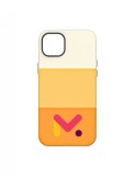 Husa de protectie portocalie din piele ecologica rezistenta la socuri pentru Iphone 14