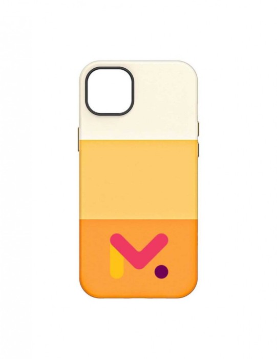 Husa de protectie portocalie din piele ecologica rezistenta la socuri pentru Iphone 14