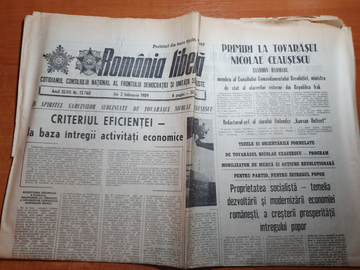 romania libera 2 februarie 1989-art.si foto orasul cluj napoca,unirea botosani