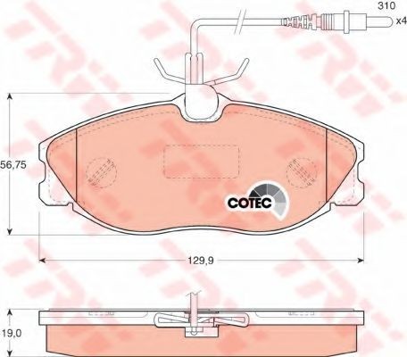 Set placute frana,frana disc PEUGEOT 406 (8B) (1995 - 2005) TRW GDB1194