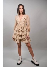 ROCHIE BANCHET SCURTA CU VOLANE GOSSAMARA Bej M-L