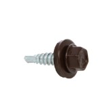 Cumpara ieftin Surub autoforant, pentru lemn, cu cap hexagonal si saiba EPDM, 4.8X19mm RAL8017, AHG4,8X198017, set de 250 buc.