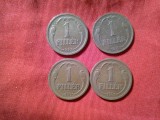 4 Monede Ungaria perioada Horthy 1 filler 1931 ,1934 , 1936 ,1938 cal. f.buna