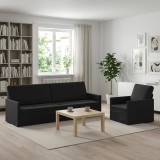 Cumpara ieftin Set de canapea 2 pcs Negru Catifea
