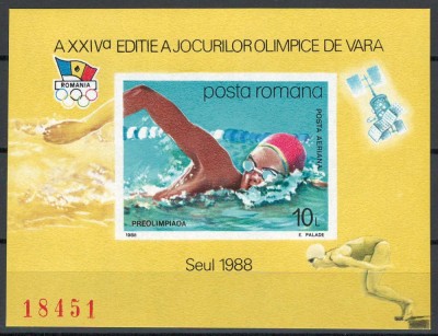 Romania 1988 MNH - LP 1204 - JO Seul, nedantelat foto
