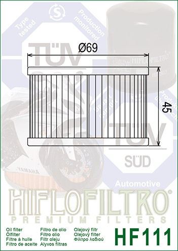 Filtru Ulei Hiflofiltro Honda HF111 Cod Produs: MX_NEW HF111