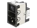 Conector alimentare AC soclu tată 1A 250VAC IEC 60320 SCHURTER