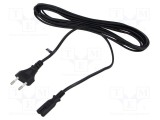 Cablu CEE 7/16 2x0,75mm2 cu mufă IEC C7 mamă PVC 5m negru POS