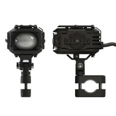 Set 2 Proiectoare Moto led 8000LM, 60W, aluminiu, 4 moduri de luminare, contine cablaj si buton