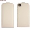 Husa Piele Apple iPhone 5 / 5S Slim Flip Alb Matt
