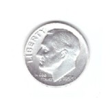 Moneda SUA 1 dime 1953 D 10 centi, stare foarte buna, curata, America de Nord, Argint
