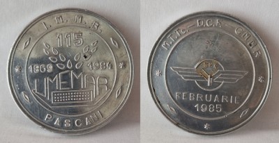 CFR Pascani UMEMAR aniversare 115 ani 1869-1984 medalie foto