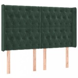 Cumpara ieftin Tablie pat cu aripioare verde inchis 163x16x118/128 cm catifea