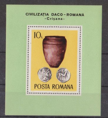 A11 TX4 5 - 1976 - Arheologie daco-romana - colita dantelata foto
