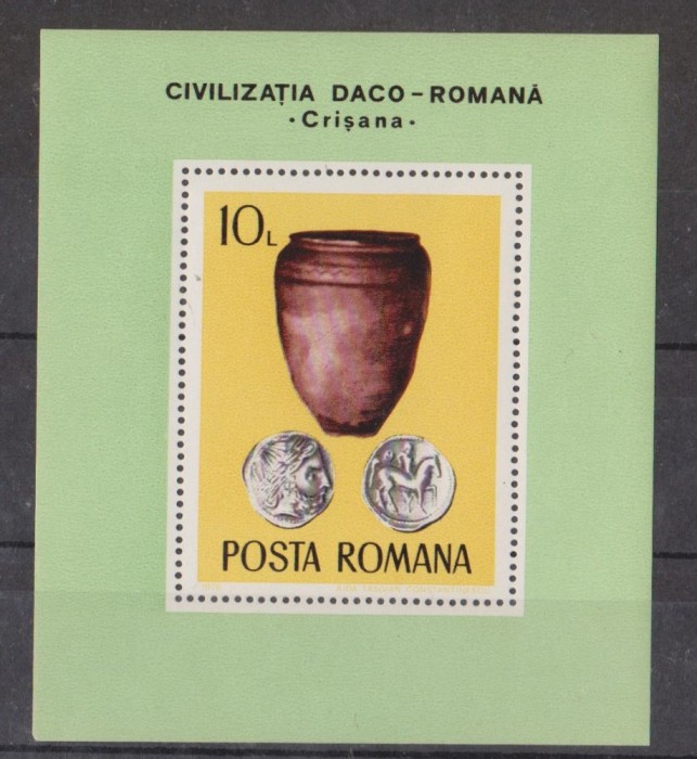 A11 TX4 5 - 1976 - Arheologie daco-romana - colita dantelata