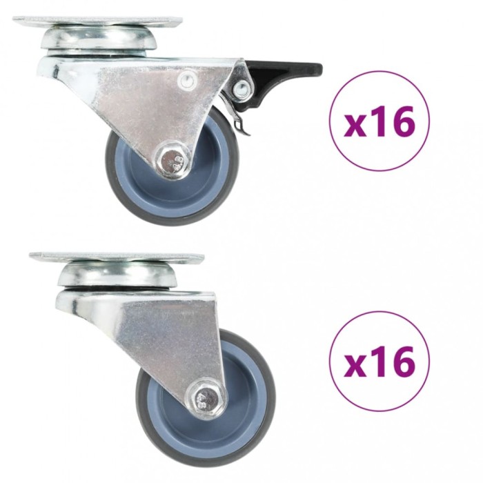 vidaXL Roți pivotante duble, 32 buc., 50 mm 277925