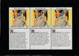 Natiunile Unite Vienna 1991-Drepturile omului Art.18,dant,MNH,Mi.124Zf1-124Zf3, Organizatii internationale, Nestampilat