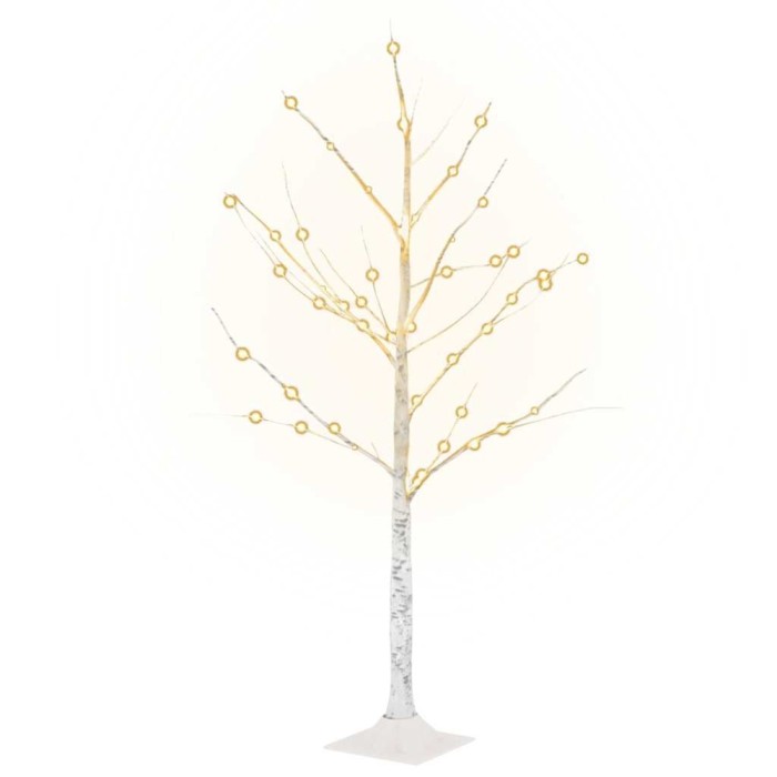 Mesteacan cu LED, alb, 48 LED-uri alb calde, 120 cm