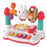 Jucarie muzicala Iepuras pentru bebe &ndash; pian, telefon, zornaitori si activitati interactive