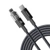 Baseus - Data Cable Display 2 (P10382703121-00) - Fast Charging, Type-C to Lightning, Digital Display, 20W, 1m - Cosmic Black